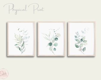 Set of 3 Botanical Print, Greenery Leaves Prints, Watercolour Botanical Prints, Printable Wall Art, Farmhouse Decor, Modern Home Decor Art