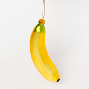 Bombka świąteczna w kształcie banana z dmuchanego szkła