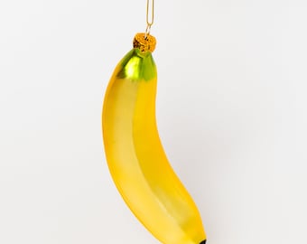 Glass Blown Banana Christmas Ornament