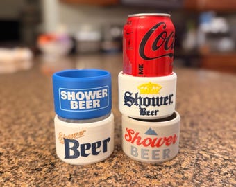 Shower Beer Holder: Wall Mount Drink Caddy with Command Strips