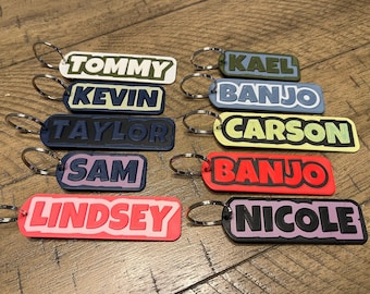 Personalized 3D Printed Name Keychain: Custom Backpack Tag