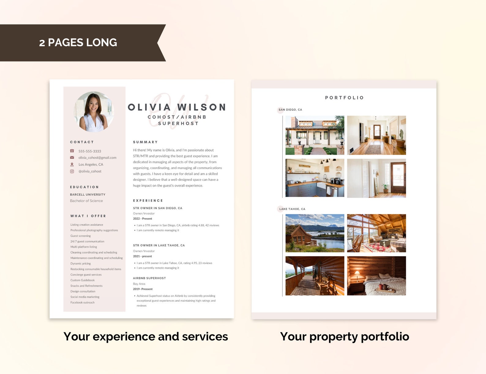 Airbnb Cohost Resume Airbnb Cohost Canva Template Resume Etsy