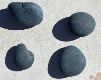 BASALT MOONLIGHT BEACH Set of 4 Collector Stones