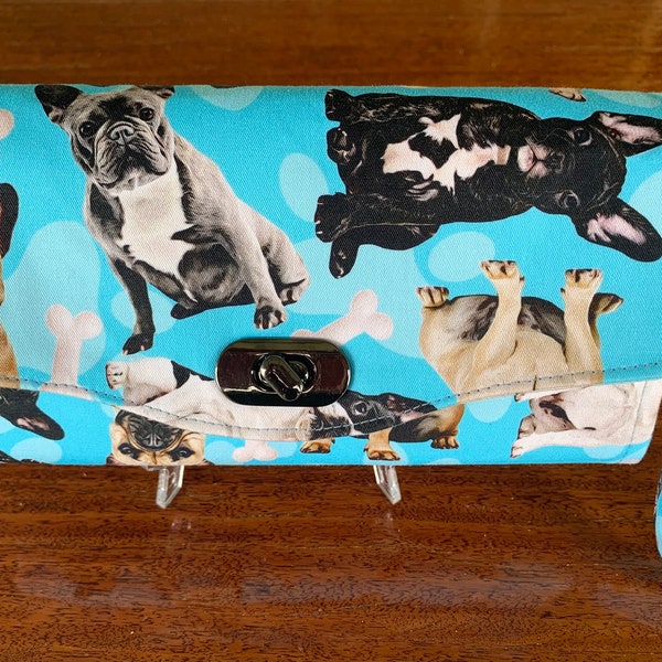 Ladies Wallet- French Bulldog , Dog  - Necessary Clutch Wallet NCW