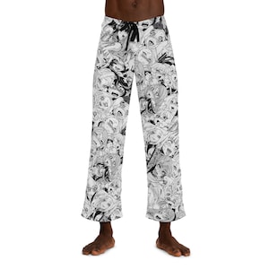 Men's Anime Pajama Pants, Ahegao Girls Pattern