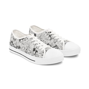 Women&#39;s Low Top Anime Sneakers Ahegao Girls Print Waifu Shoes