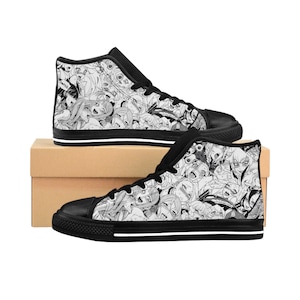 Men&#39;s Anime Classic Sneakers, Ahegao High-top Skate Shoes