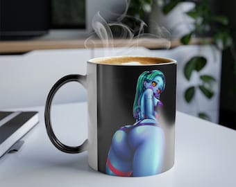 Anime Color Morphing Magic Mug, 11oz Big Booty Rebecca Cup,  Edge Runner Coffee Mug