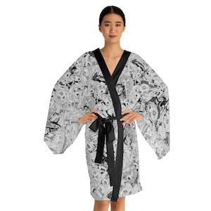 Long Sleeve Anime Kimono Robe, Ahegao Girls