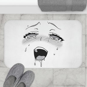 Anime Bath Mat, Ahegao Bathroom Rug, Otaku Bathroom Decor, Funny Henti Bathmat, Anime Girl Bath
