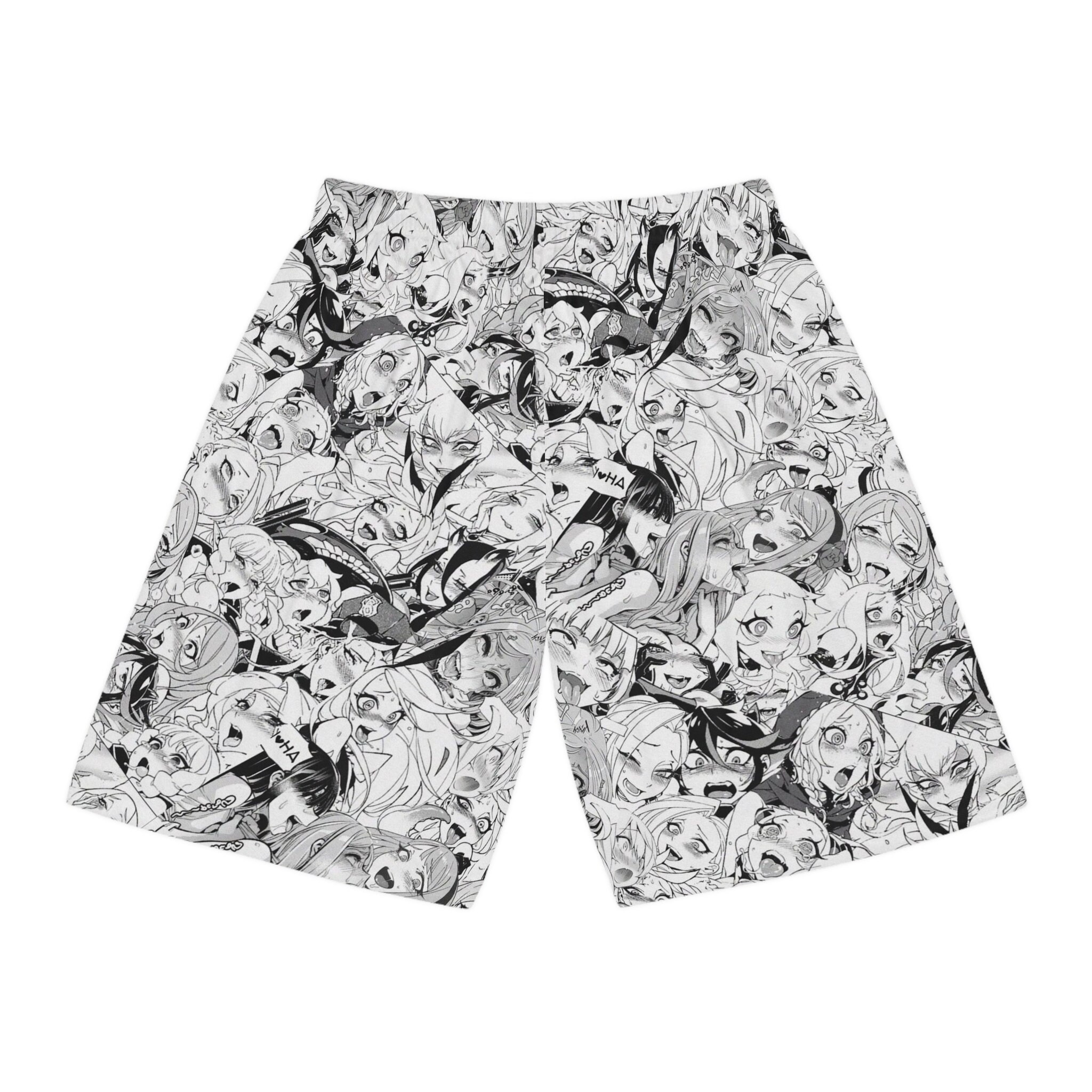 Anime Basketball Shorts Ahegao Girls Pattern Etsy