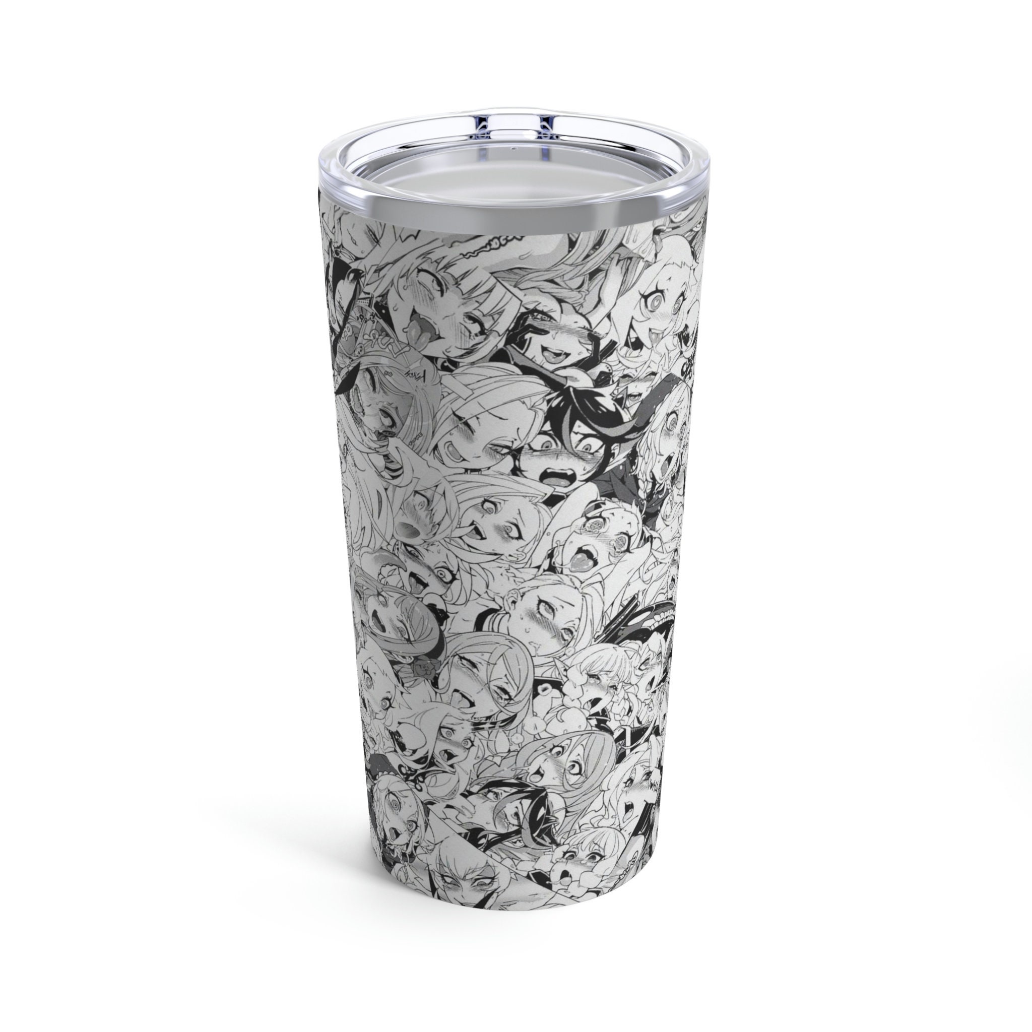 Anime Tumbler 20oz, Ahegao Pattern Travel Cup