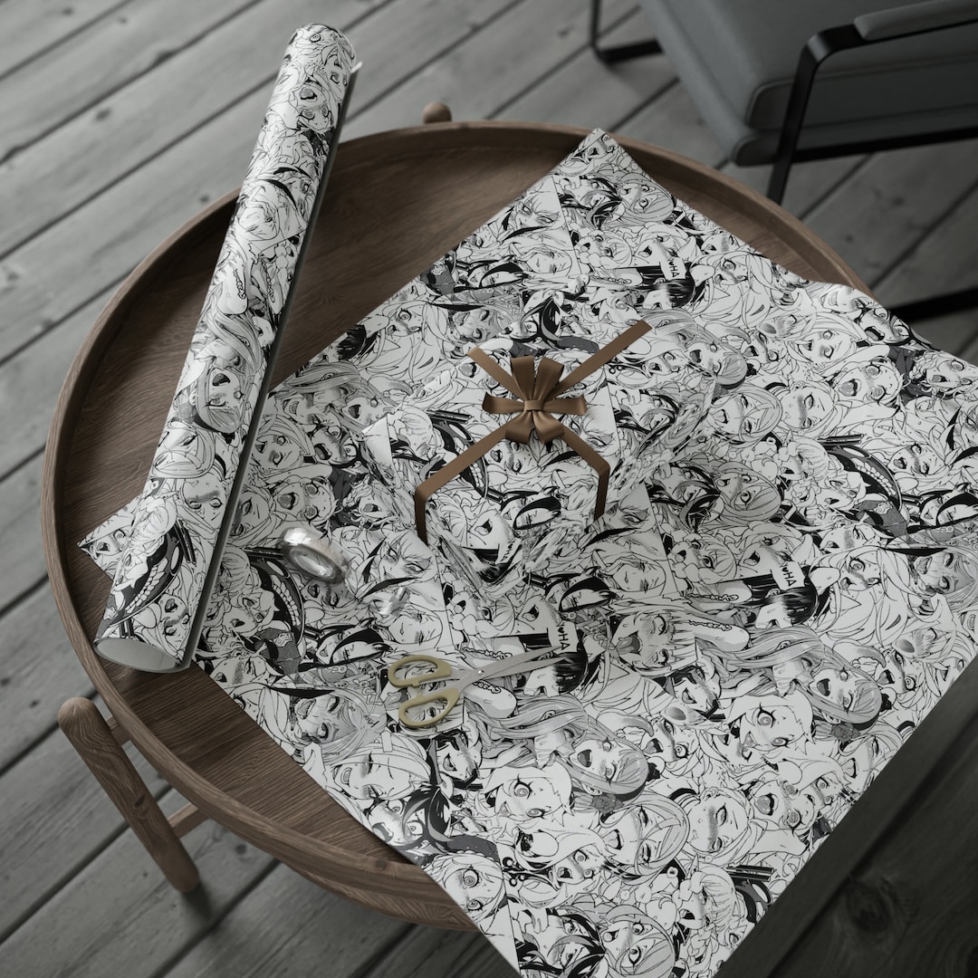 Anime Wrapping Paper : Ahegao Pattern, Anime Girls - Etsy