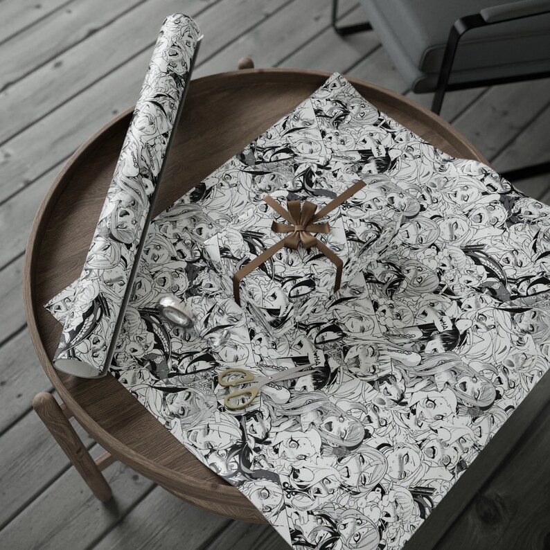 Anime Wrapping Paper Ahegao Pattern, Anime Girls Etsy