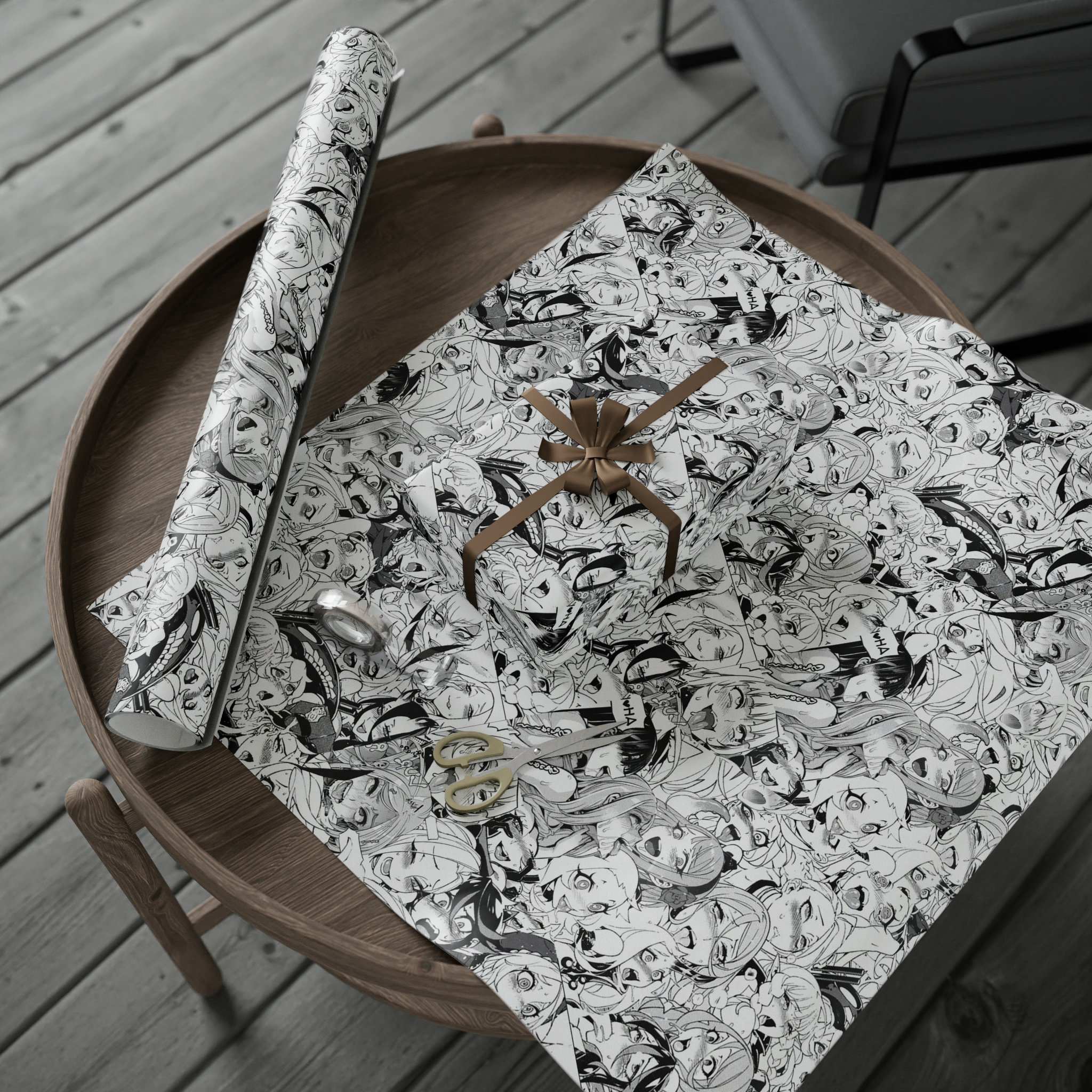Anime Wrapping Paper Ahegao Pattern, Anime Girls Etsy