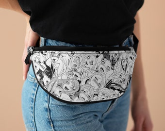 Anime Fanny Pack, Ahegao Girls Pattern Travel Pouch