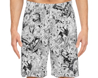 Anime Basketball Shorts: Ahegao Mädchen Muster