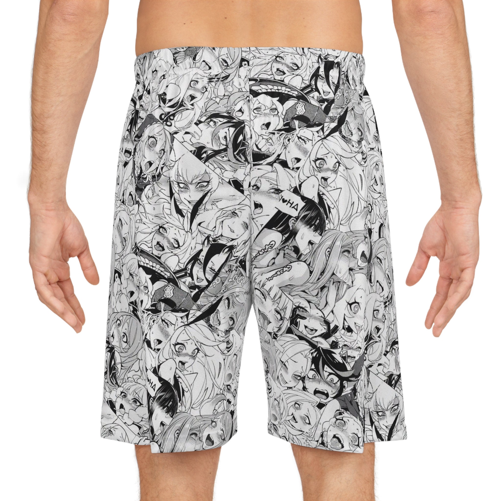 Anime Basketball Shorts Ahegao Girls Pattern Etsy