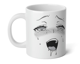 BIG Jumbo Mug, 20oz Anime Ahegao Girl Face Cup, Can Fit A Whole Soda!