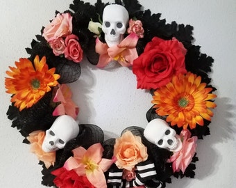 Hand crafted seasonal skull wreaths