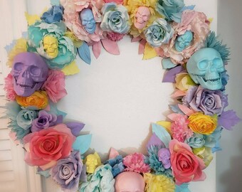 Pastel Skull Wreath