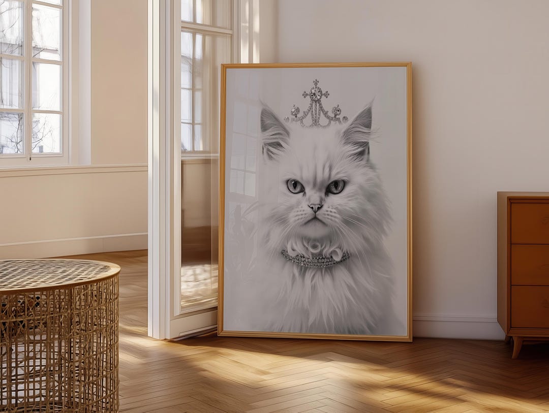Persian Cat Print Black & White Photography Royal Cat Portrait Cat ...