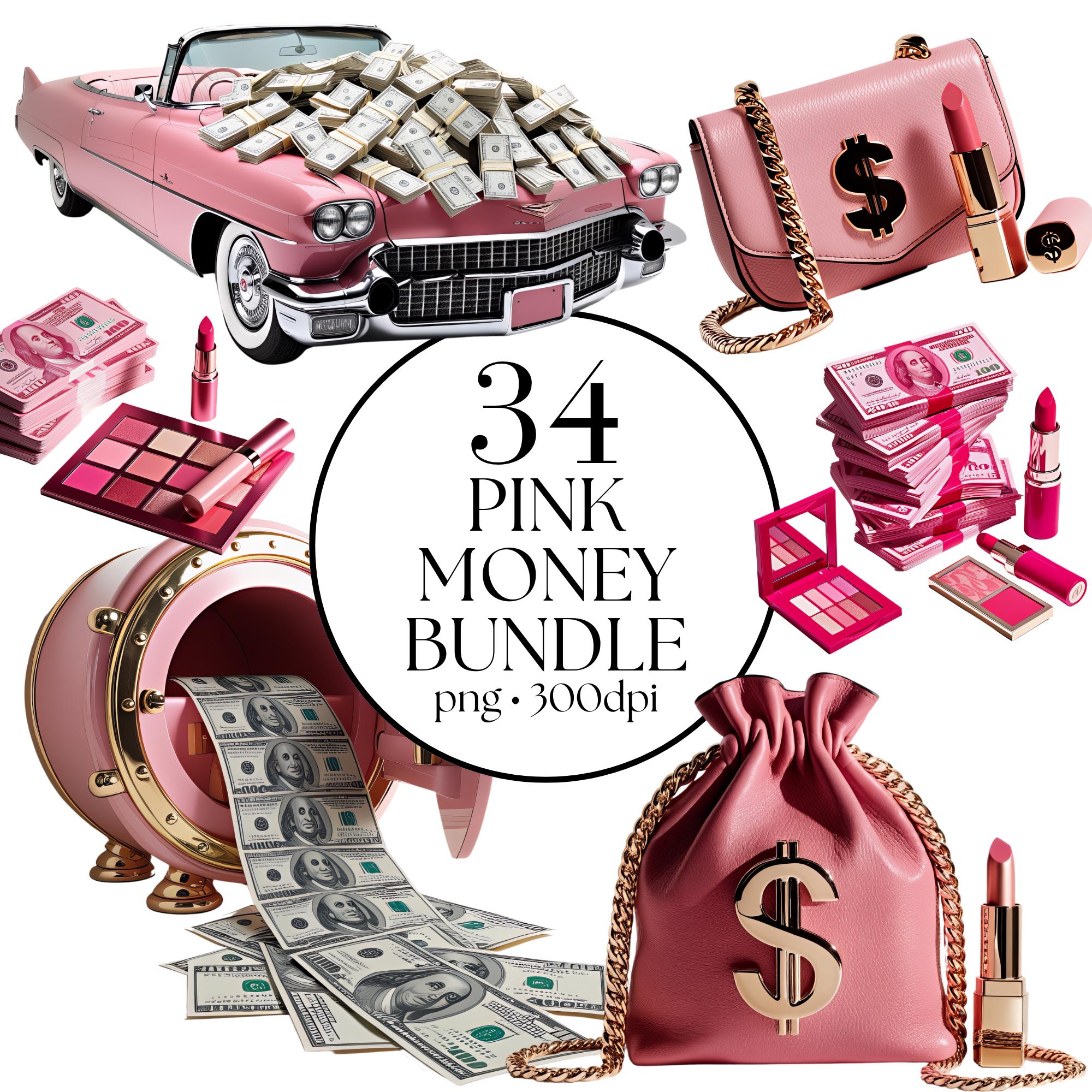 Pink Money Clipart Bundle | Boss Babe Dollar Bills PNG | Glam Cash Clip Art | Digital Download for Planners, Stickers, T-Shirts & Branding