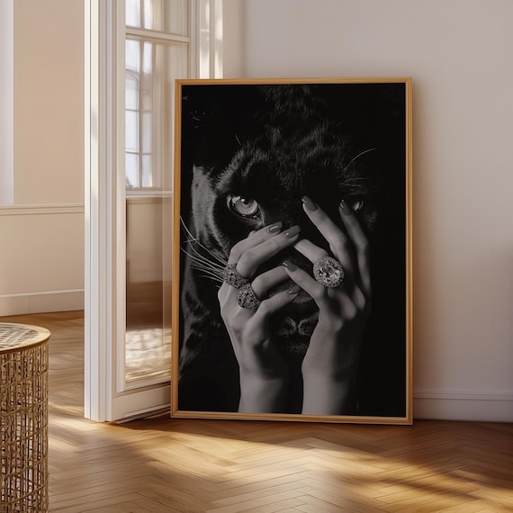 Luxury Panther Poster, Hypebeast Aesthetics, Modern Chic Decor, Fashion Wall Art for Apartment & Dorm Decor