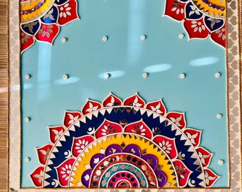 20 tums fyrkantig Lipan konstpanel i trä (set om 4)