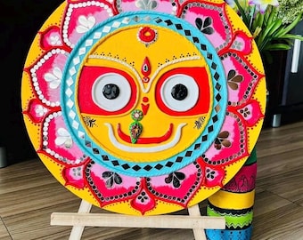 Juego de 3 Lipan Art Lord Jagannath Balavadra Subhadra Divine Decor (madera de 12 pulgadas)