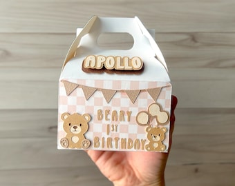 Teddy Bear 1st Birthday Cupcake Toppers: Neutral Beary Party Decor - Etsy