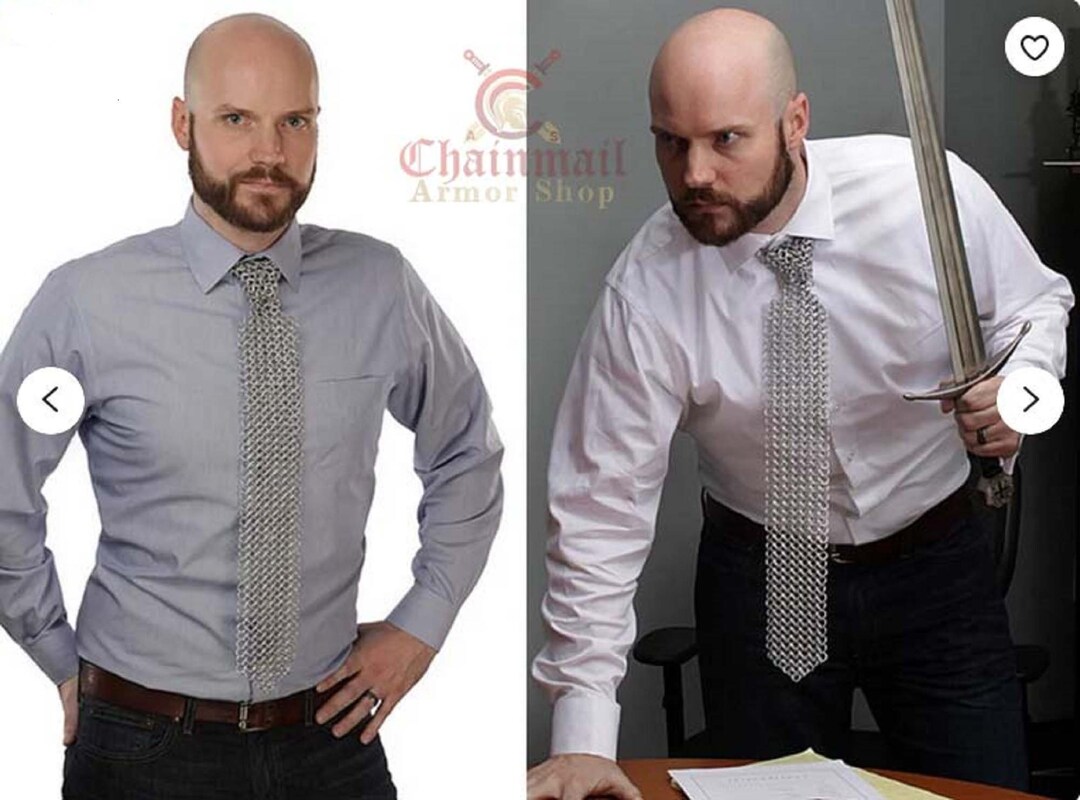 Butted Chainmail Tie Adjustable Chainmail Tie, OSH048 Valentine Gifts