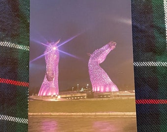 The kelpies Scottish greetings card