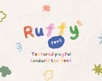 Ruffy Bold Playful Sans Serif Handwritten Font for Posters and Invitations, Templates, Procreate, Goodnotes, Hand drawn Wedding Font