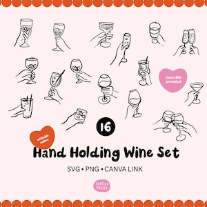 Mão Segurando Ilustração De Contorno De Pacote De Vinho SVG PNG, Cheers Outline Clipart Desenhado à Mão, Pacote de Vinho e Mão PNG