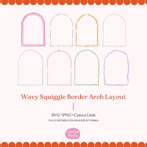 Ilustração de quadro de borda ondulada desenhada à mão SVG PNG, pacote de borda ondulada PNG, quadro de borda de doodle desenhado à mão