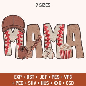 Mama Embroidery File, Baseball Mama Embroidery, Baseball, Baseball Mama Embroidery File, Sport, Embroidery File, Instant Digital Download
