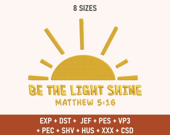 Be The Light Machine Embroidery Design, Religious Embroidery Design, Amazing Grace, Embroidery Design, Machine Embroidery, Digital Download