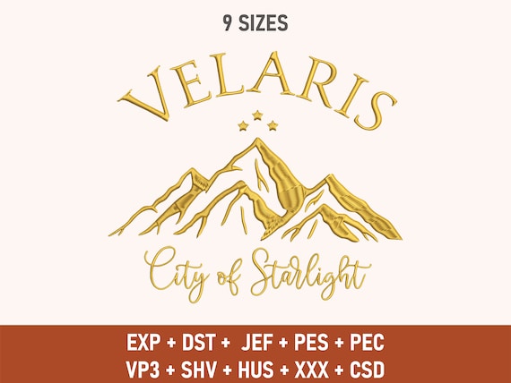 Velaris Embroidery Design, City Of Starlight, Acotar Embroidery Design, Book Lover Embroidery, Digital File, Acotar Shirt, Embroidery Design