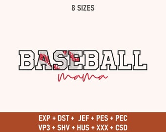 Baseball Mama Sport Embroidery Design, Mama Embroidery, Baseball Mama Embroidery, Mother's Day Gift, PES, Embroidery Files, Digital Download