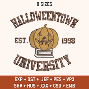 Halloween Town University Embroidery Designs, Halloween Embroidery Designs, Embroidery Patterns, Machine Embroidery Files, Digital Downloads