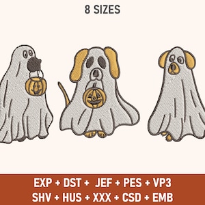 Bundle Dog Ghost Embroidery Design, Halloween Ghost Dog Embroidery Design, Dog Spooky Season Embroidery Design, Halloween Embroidery File
