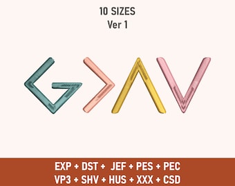 God is Greater Than The Highs and Lows Symbol Machine Embroidery Design, PES, Bible Quote, Religious Embroidery, Christian Embroidery Design