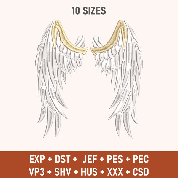 Angel Wings Embroidery Designs, Wing Embroidery Design, Machine Embroidery Designs, PES Designs, Instant Download, Digital Download