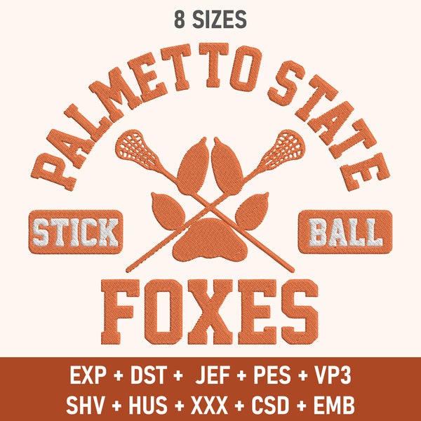 Palmetto State Embroidery Designs, Foxes Embroidery Design, Palmetto State, Embroidery Patterns, Machine Embroidery Files, Digital Downloads