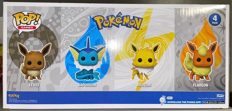 Funko Pop! Pokemon - Ultimate 4-Pack Eevee, Vaporeon, Jolteon