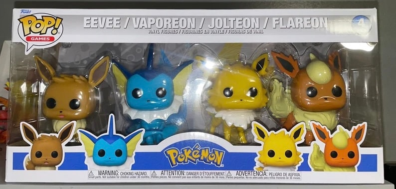 Funko Pop! Pokemon - Eevee, Vaporeon, Jolteon & Flareon - 4-Pack