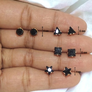 Dainty Black CZ Earrings, Tiny Black CZ Earrings, Small Studs ,Black Studs, 3mm Studs ,Tiny Earrings, Black Stone Earrings, Earrings