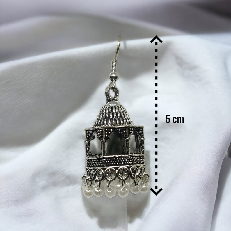 Oxidized Silver Teardrop & Jhumka Drop Earrings Emerald Green LP- 48Hr Delivery main image 0