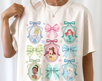 Coquette Bows Watercolor Princess Shirt, Magic Kingdom Family Matching 2025 Trip Gift